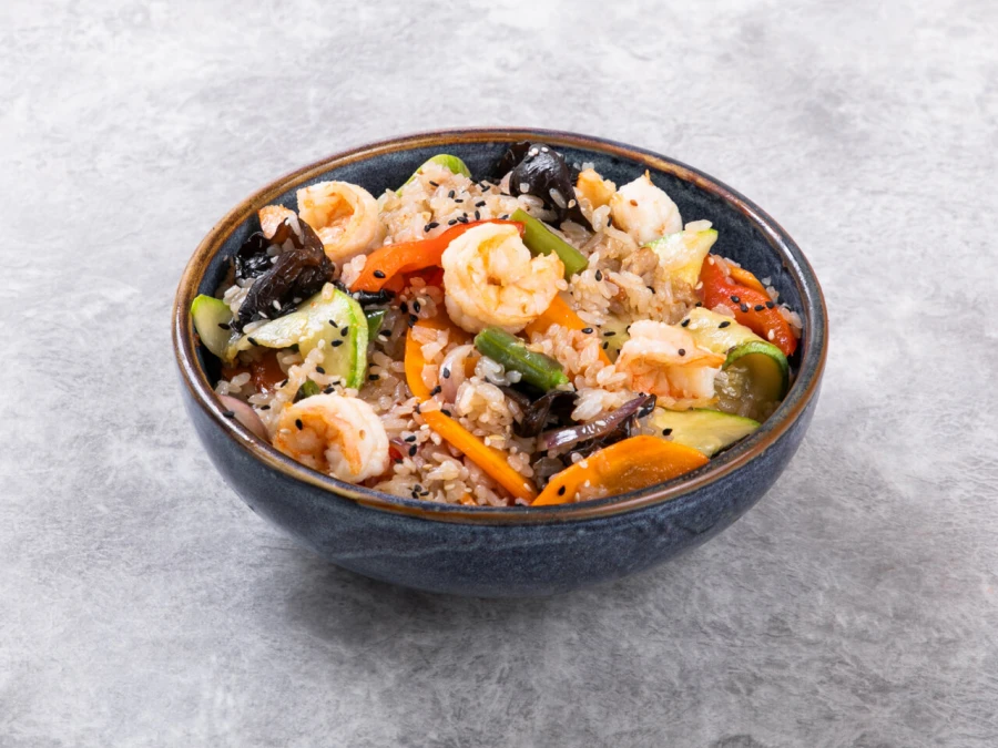 Wok Рис с креветками 