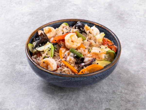 Wok Рис с креветками