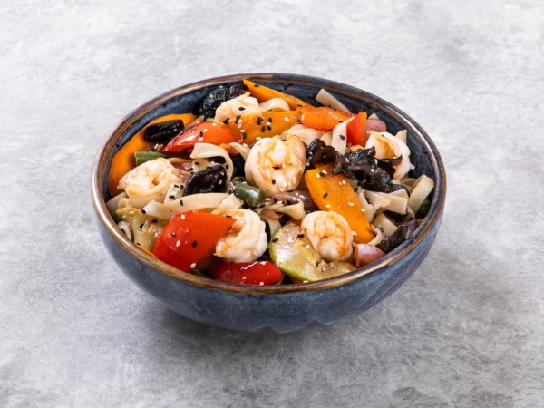 Wok с креветками