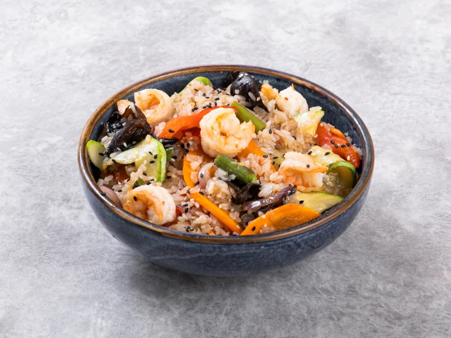 Wok Рис с креветками 
