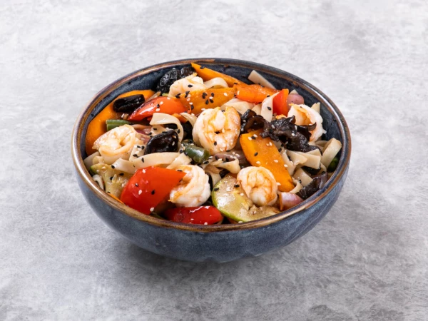 Wok с креветками