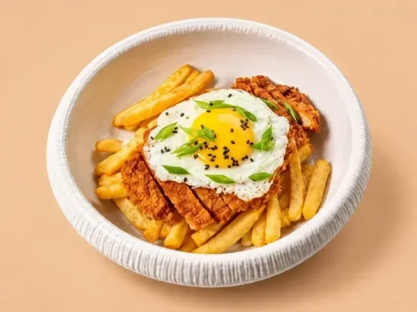 Кацудон с цыпленком и картофелем