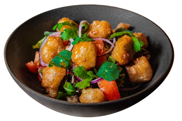 Салат с жареными баклажанами