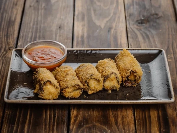 Жареные рулетики из баклажанов 