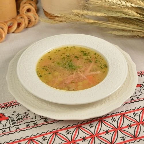 Калья утиная с яблоком и брусникой 