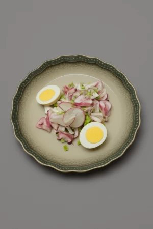 Деревенский с редькой, картофелем и сметаной