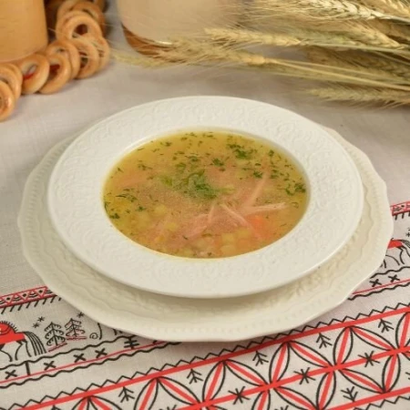 Калья утиная с яблоком и брусникой 