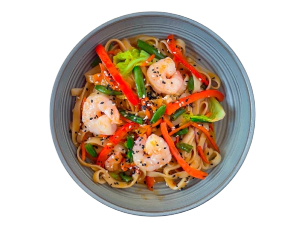 WOK с креветкой в кокосово-устричном соусе