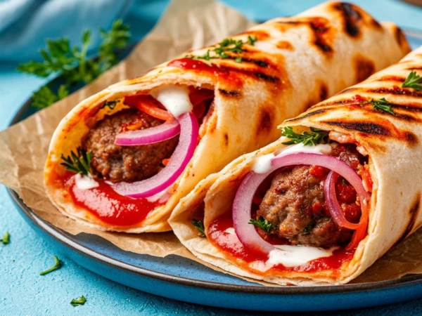Люля в лаваше на мангале