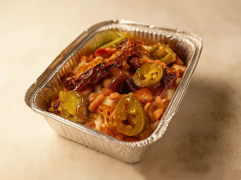 Картофельные дольки с беконом и халапеньо