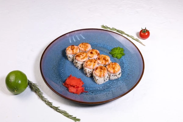 Запеченный с креветкой и мандарином