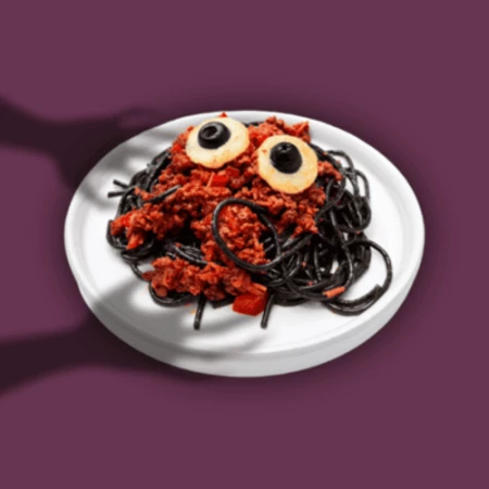 Черная паста с мозгами