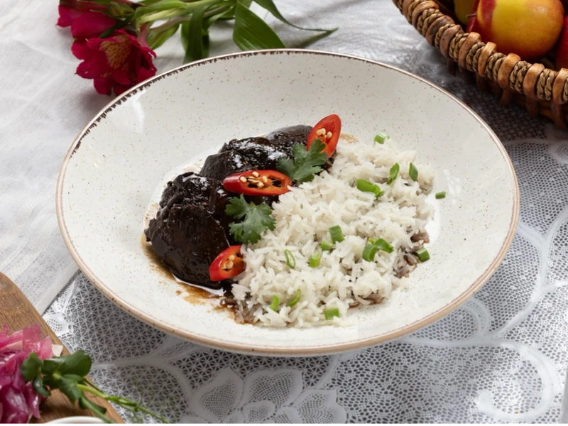 Куриная печень с рисом