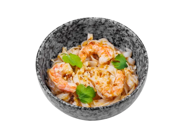 Лапша пад тай с курицей и креветками