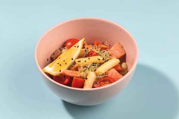 Токпокки с семгой