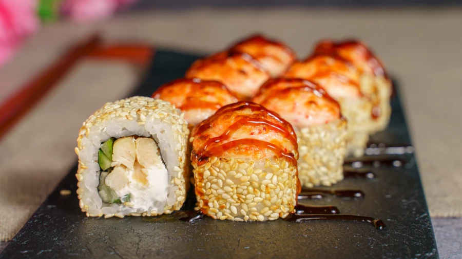 Запеченный с курицей