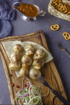 Молодой картофель с курдюком