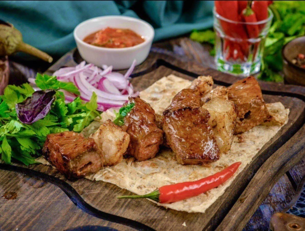 Говяжья печень на углях