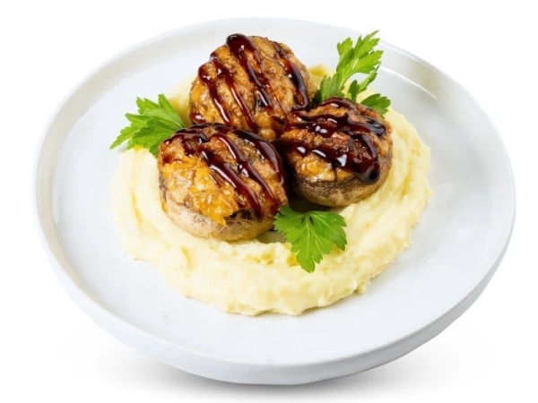 Шампиньоны терияки с пюре