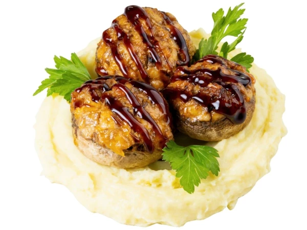 Шампиньоны терияки с пюре