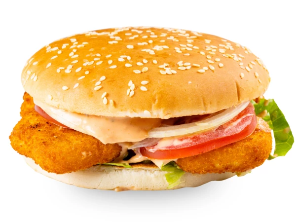 С наггетсами и помидоркой бургер