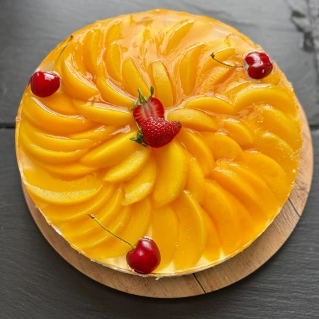 Творожный торт с персиками / с вишней / с клубникой / микс