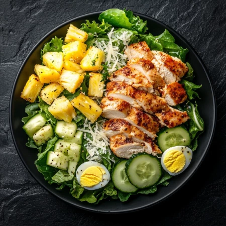 С курицей и ананасами