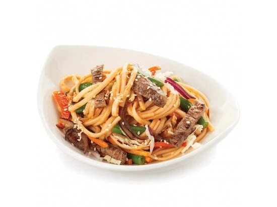 Wok "Свинина в соусе кимчи c пшеничной лапшой"