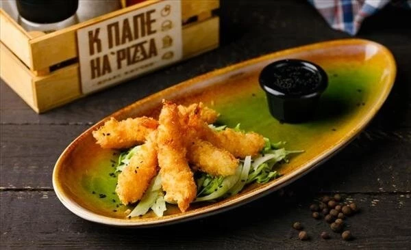 Хрустящие креветки в соусе