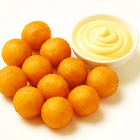 Картофельные шарики с сырным соусом