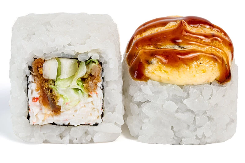 Запеченный с лососем  8 шт 