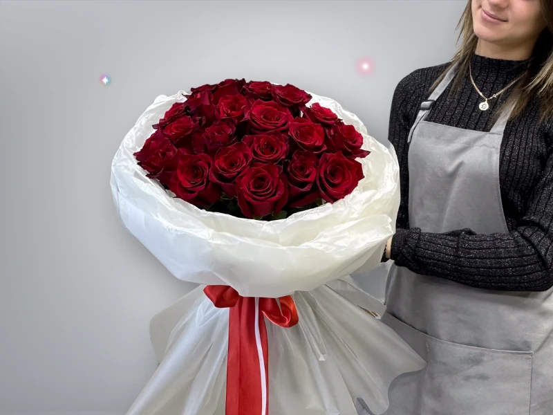 21 красная роза