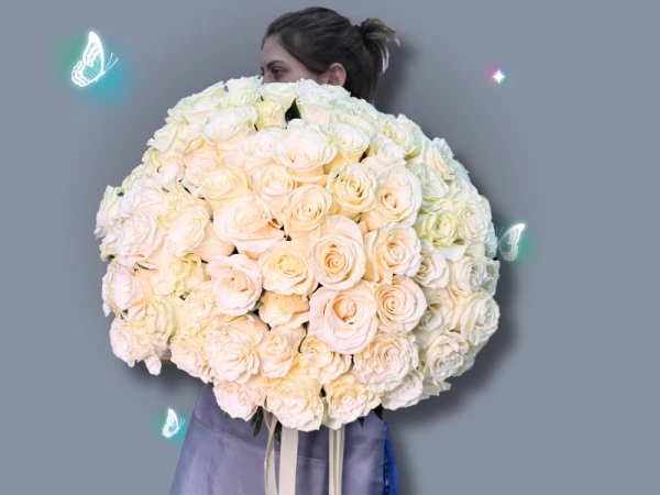 101 белая роза