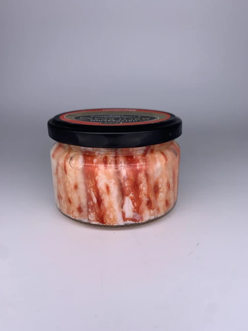 Мясо краба (фаланга) в собственном соку. Стеклянная банка.