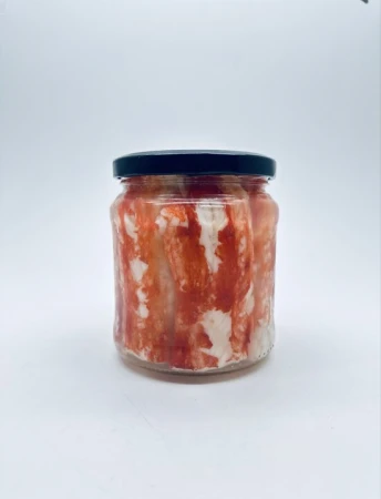 Мясо краба (фаланга) в собственном соку. Стеклянная банка.