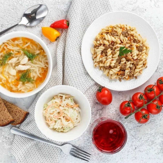 Комплексный обед из 2-х блюд и морса, с 12.00 до 18.00