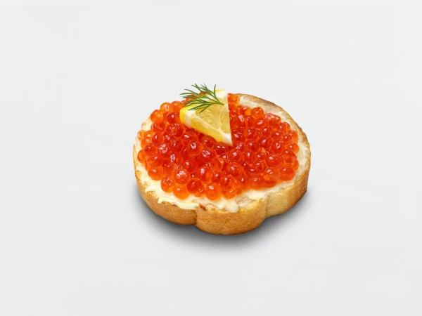 Брускетта с красной икрой  1 шт.