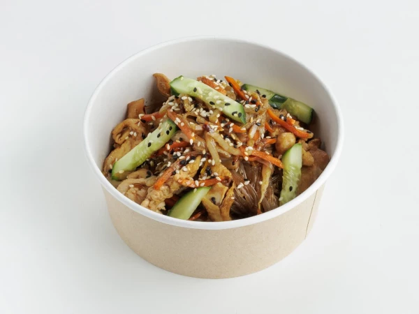 Фунчоза (рисовая лапша с овощами) с начинкой на выбор