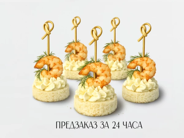 Канапе с жареной креветкой  1 шт.