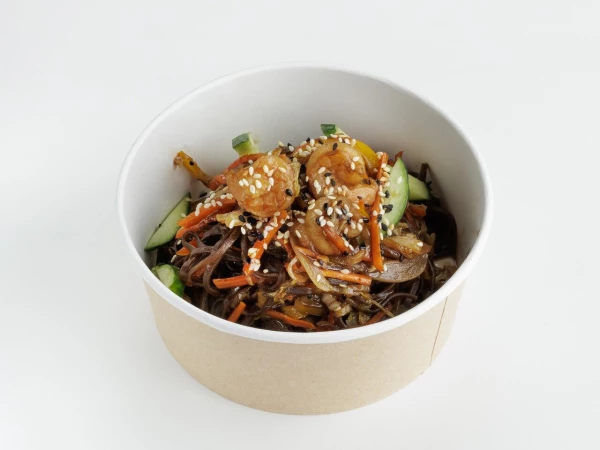 Соба (Гречневая лапша с овощами) с начинкой на выбор