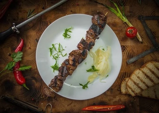 Шашлык из говяжьей печени