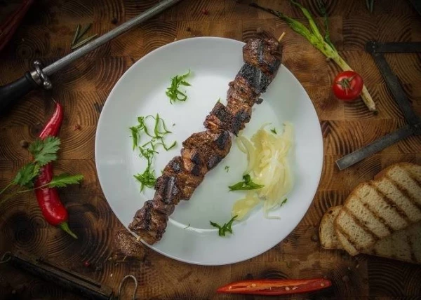 Шашлык из говяжьей печени