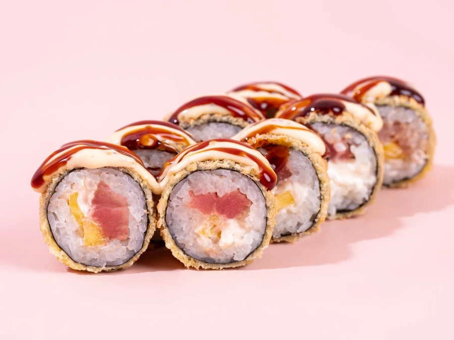 Роллы «Туна Манго Темпура с горчичным соусом»