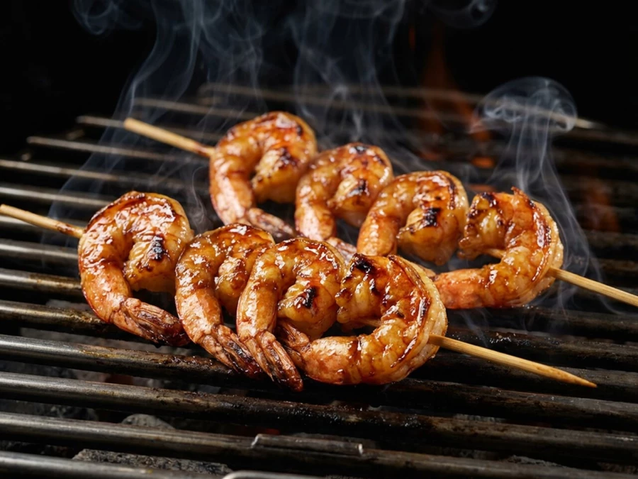 «Тигровые креветки на углях»