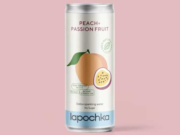Лимонад Lapochka 0,33л Персик + маракуйя