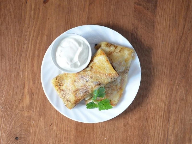 Блины, фаршированные мясом