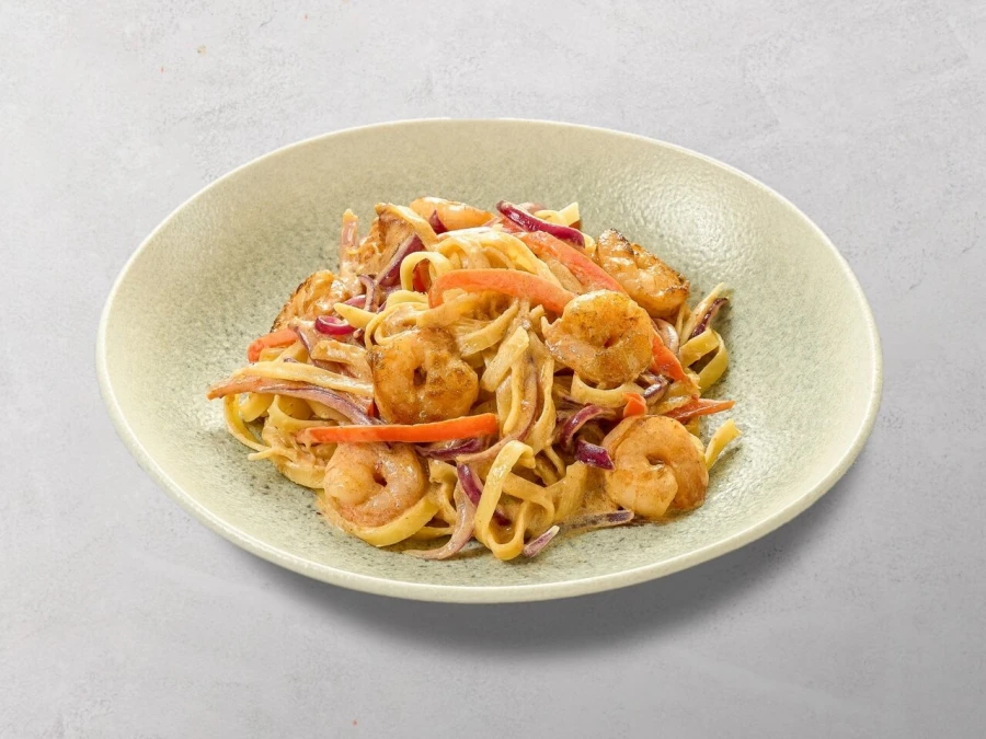 Wok с креветками