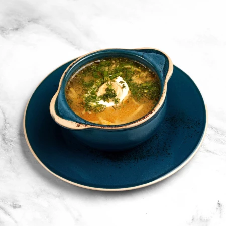 Куриный суп с яйцом и лапшой ланч