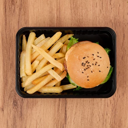 Бургер с картофелем фри ланч