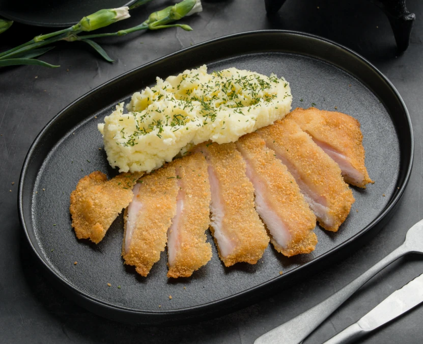 Куриный шницель с пюре